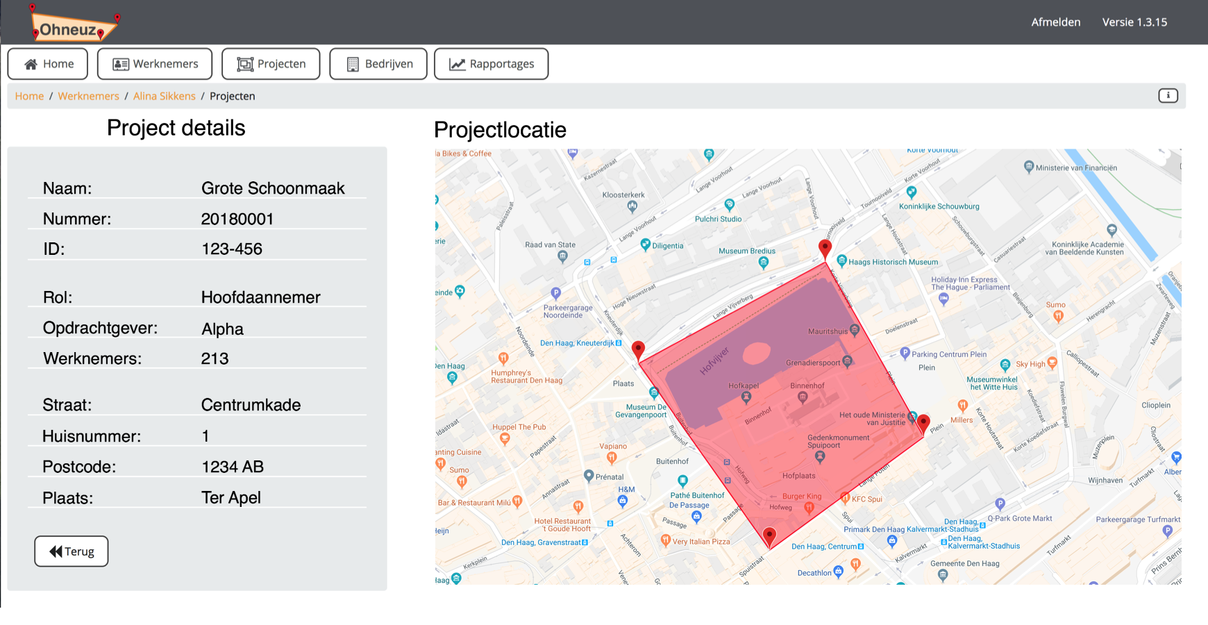 Screenshot Project details 2
